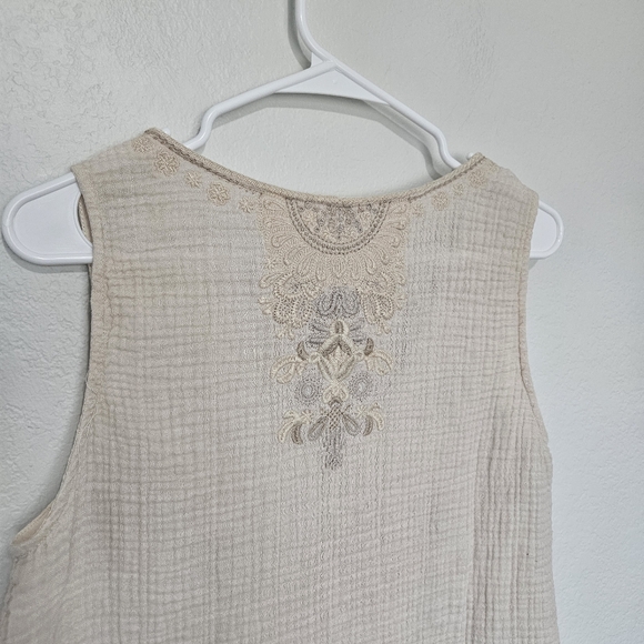 Johnny Was Workshop | Embroidered Gauze Tank Top, Womens Large - Picture 5 of 7